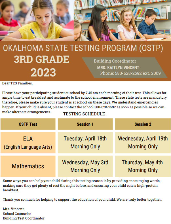 3rd grade testing info